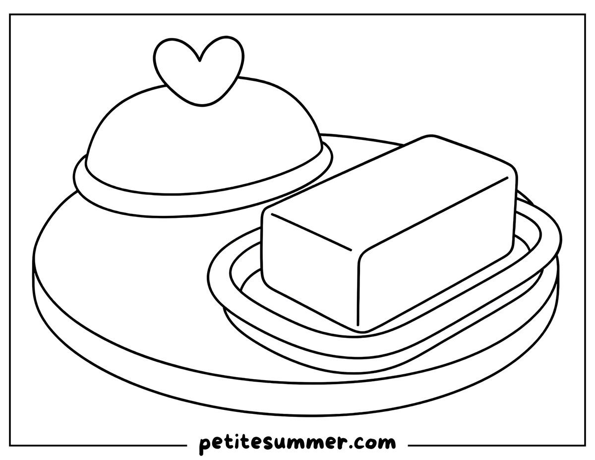 plate of butter coloring page