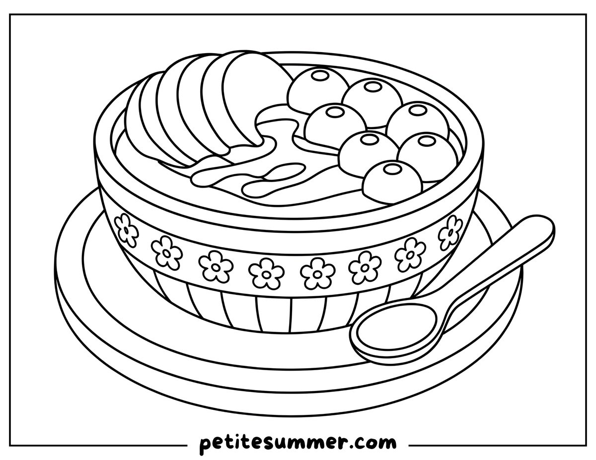 yogurt breakfast coloring page